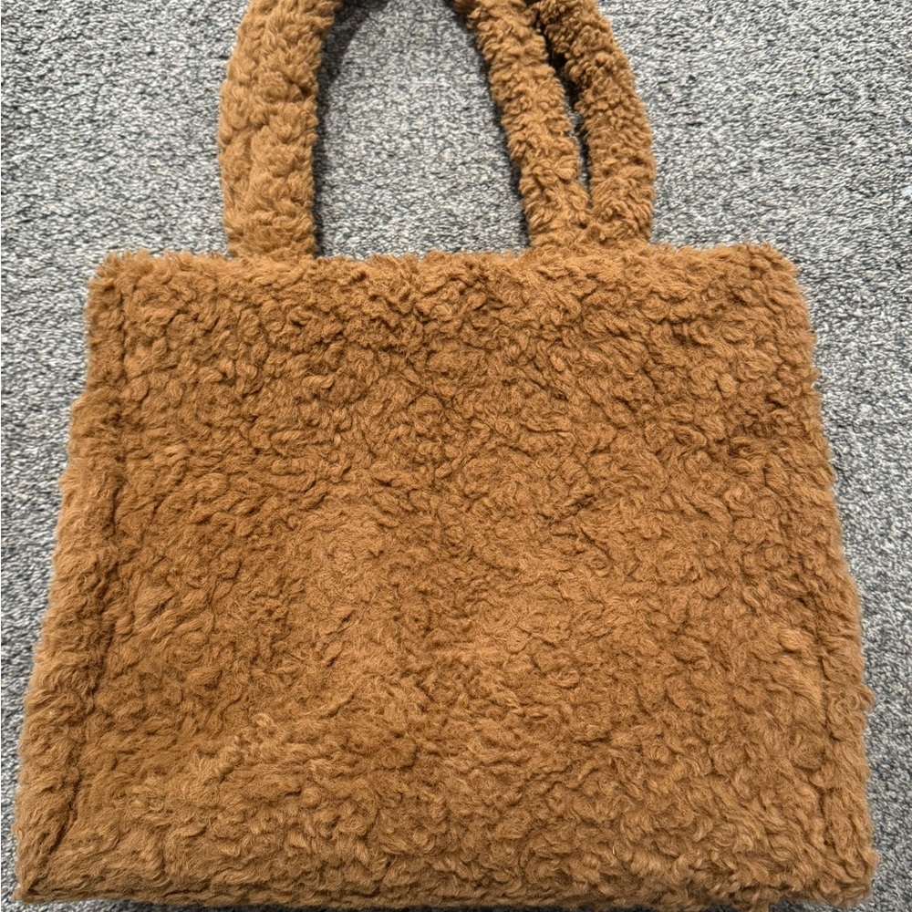 Brown Faux Fur Tote Bag